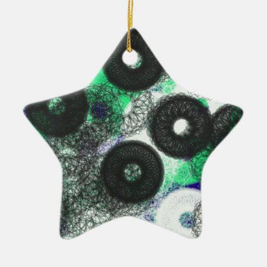 zwarte cirkel mysterie en donker keramisch ornament (Voorkant)