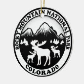 Zwarte cirkel rond Rocky Mountain Nat Park Keramisch Ornament (Links)