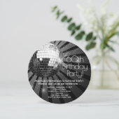 Zwarte Cirkel Ronde Discobal 60ste Verjaardagsfees Kaart (Staand voorkant)