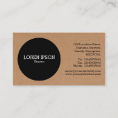 Zwarte Cirkel v2 - Kartonnen doos Visitekaartje (Achterkant)