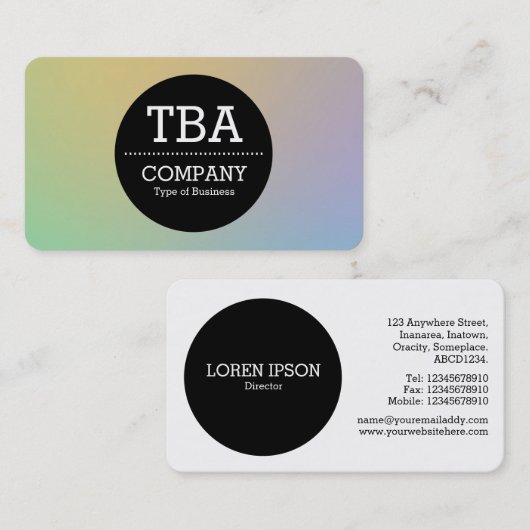 Zwarte Cirkel v2 - Zachte gradiënt Visitekaartje (Voorkant / Achterkant)
