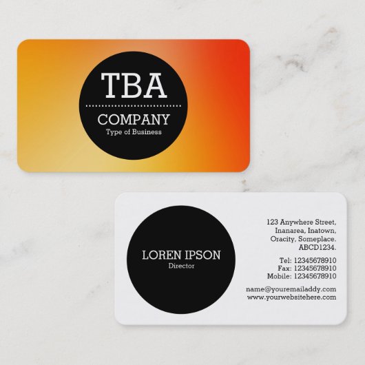 Zwarte Cirkel v2 - Zachte gradiënt Visitekaartje (Voorkant / Achterkant)