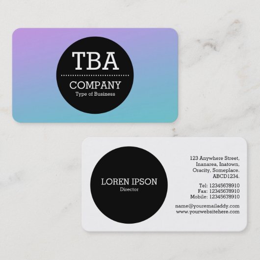 Zwarte Cirkel v2 - Zachte gradiënt Visitekaartje (Voorkant / Achterkant)