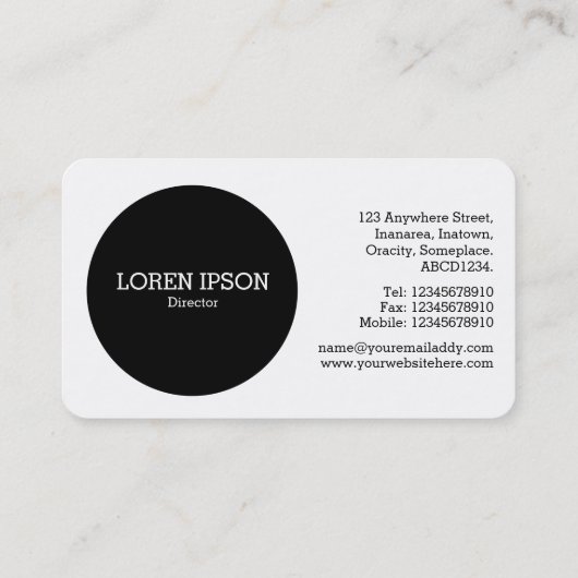 Zwarte Cirkel v2 - Zachte gradiënt Visitekaartje (Achterkant)