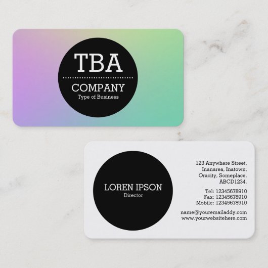Zwarte Cirkel v2 - Zachte gradiënt Visitekaartje (Voorkant / Achterkant)
