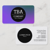 Zwarte Cirkel v2 - Zachte gradiënt Visitekaartje (Voorkant / Achterkant)