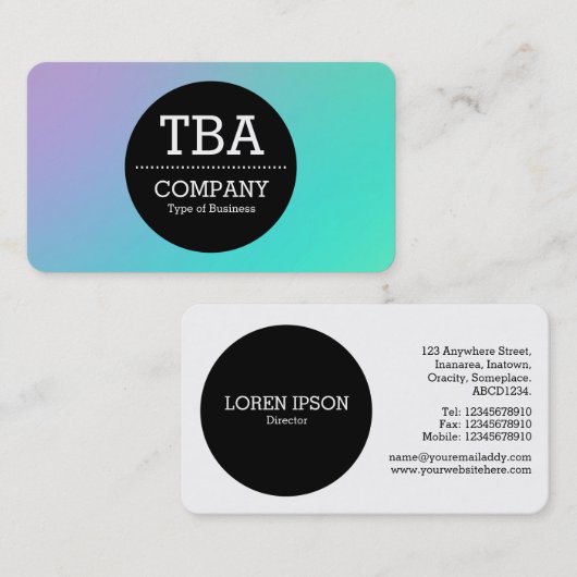 Zwarte Cirkel v2 - Zachte gradiënt Visitekaartje (Voorkant / Achterkant)