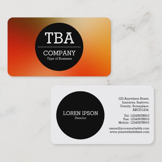 Zwarte Cirkel v2 - Zachte gradiënt Visitekaartje (Voorkant / Achterkant)