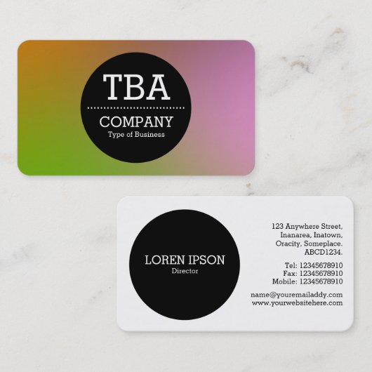 Zwarte Cirkel v2 - Zachte gradiënt Visitekaartje (Voorkant / Achterkant)