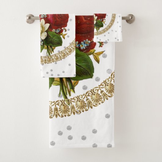 Zwarte Cirkel Victoriaans Bathroom-handdoeksets Bad Handdoek (Insitu)