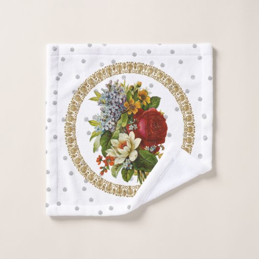 Zwarte Cirkel Victoriaans Bathroom-handdoeksets Bad Handdoek (Wasdoekje)