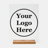 Zwarte Cirkel voor zakelijke Sjabloon Uw Logo hier Acryl Bord (Voorkant)