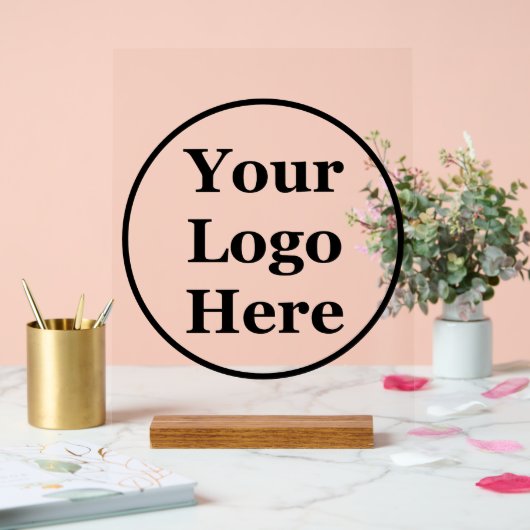 Zwarte Cirkel voor zakelijke Sjabloon Uw Logo hier Acryl Bord (Huwelijk)