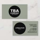 Zwarte cirkel - Warm grijs Visitekaartje (Voorkant / Achterkant)