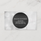 Zwarte Cirkel zilveren Stippen met moderne haarsti Visitekaartje (Achterkant)