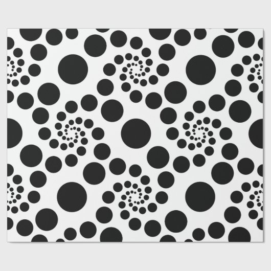 Zwarte cirkels cadeaupapier (Vlak)