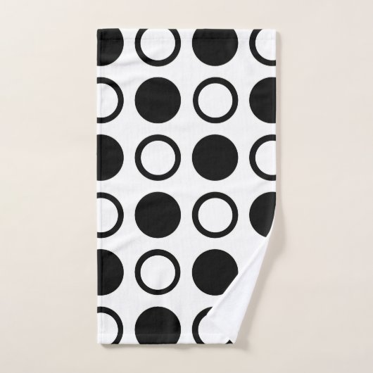 Zwarte cirkels en pooldots bad handdoek (Handdoek)