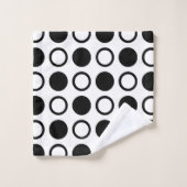 Zwarte cirkels en pooldots bad handdoek (Wasdoekje)