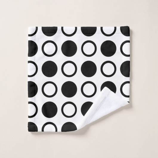 Zwarte cirkels en pooldots bad handdoek (Wasdoekje)