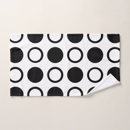 Zwarte cirkels en pooldots bad handdoek (Handdoek)