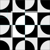 Zwarte cirkels en vierkantjes stof (Delen)