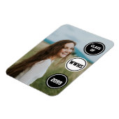 Zwarte Cirkels Foto Afstudeer Uitnodiging Magneet (Linkerzijde)