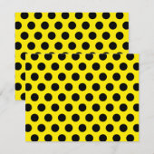 Zwarte cirkels op gele achtergrond notitiekaartje (Voorkant / Achterkant)