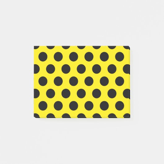Zwarte Cirkels op Gele Achtergrond Post-it® Notes (Voorkant)