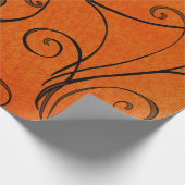 Zwarte cirkels op Oranje cadeaupapier (Hoek)