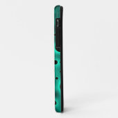 Zwarte Cirkels over Turquoise Ontwerp Case-Mate iPhone Case (Achterkant/links)