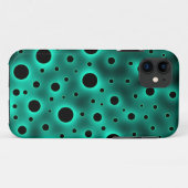Zwarte Cirkels over Turquoise Ontwerp Case-Mate iPhone Case (Achterkant (horizontaal))