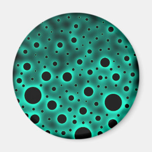 Zwarte Cirkels over Turquoise Ontwerp Magneet