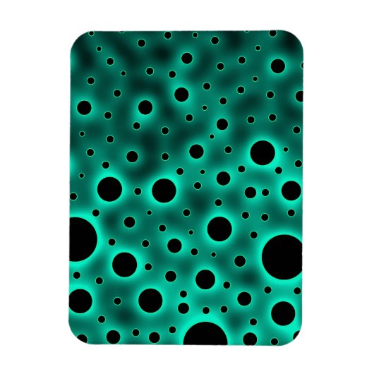 Zwarte Cirkels over Turquoise Ontwerp Magneet (Verticaal)