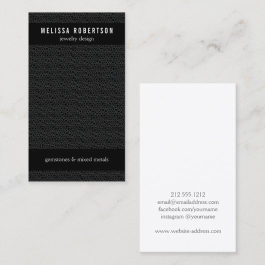 Zwarte cirkels patroon voor sieraden ontwerp visitekaartje (Voorkant / Achterkant)