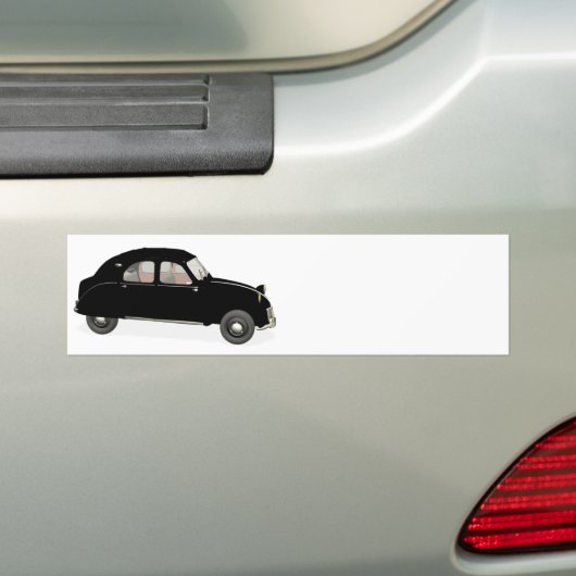 Zwarte Citroen 2CV Bumpersticker (Op auto)