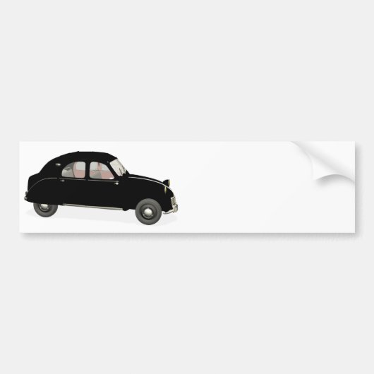 Zwarte Citroen 2CV Bumpersticker (Voorkant)