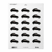 Zwarte Citroen 2CV Etiket (Full Sheet)