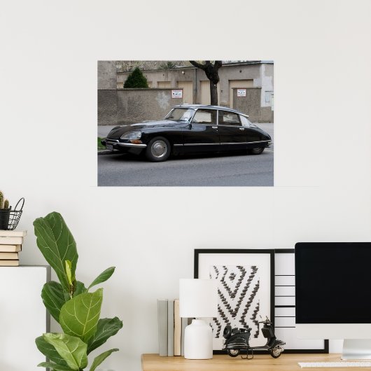 Zwarte Citroën DS Poster (Thuiskantoor)