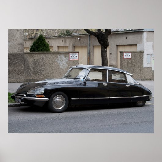 Zwarte Citroën DS Poster (Voorkant)