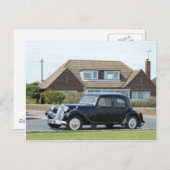 Zwarte Citroen Traction Avant Briefkaart (Voorkant / Achterkant)
