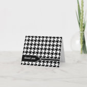 Zwarte Classy Houndstooth bedankkaartjes Bedankkaart (Voorkant)
