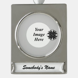 Zwarte Clover Ribbon Sjabloon door Kenneth Yoncich Verzilverd Banner Ornament