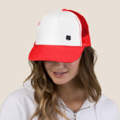 Zwarte Clover witte en rode schuim trucker hoed Pet (In situ)