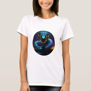 Zwarte cobra slang in je gezicht t-shirt