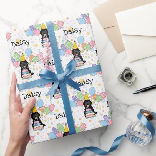 Zwarte Cockapo Cavapoo Hond Verjaardag Cadeaupapier (Geschenken)