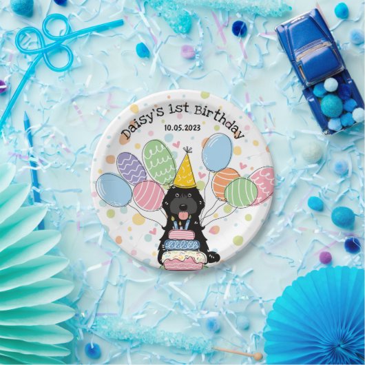 Zwarte Cockapo Cavapoo Hond Verjaardag Papieren Bordje (Feest)