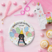 Zwarte Cockapo Cavapoo Hond Verjaardag Papieren Bordje (Feest)