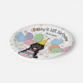 Zwarte Cockapo Cavapoo Hond Verjaardag Papieren Bordje (Gekanteld)