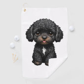 Zwarte Cockapoo Golfhanddoek (Insitu)