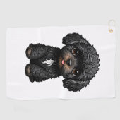 Zwarte Cockapoo Golfhanddoek (Horizontaal)